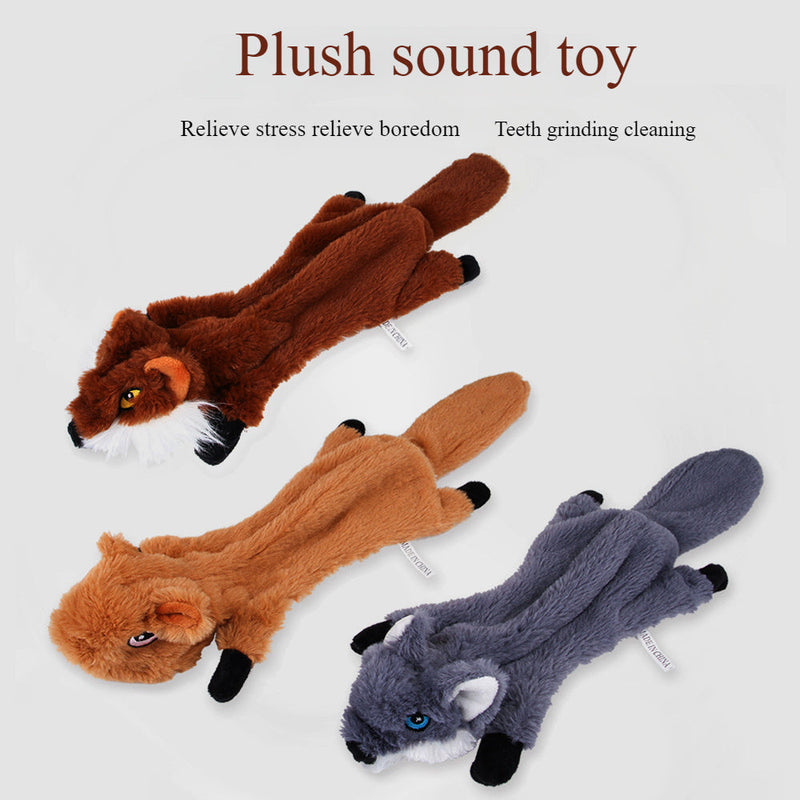 HKM-9495485 Plush Bite-Resistant Toys for Dogs – Fox, Squirrel, and Wolf Designs