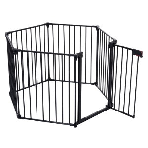 HKM-9495869 150-Inch Adjustable Safety Gate Play Yard with 6 Panels for Indoor Enclosures and Room Dividers