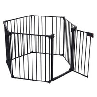 HKM-9495869 150-Inch Adjustable Safety Gate Play Yard with 6 Panels for Indoor Enclosures and Room Dividers