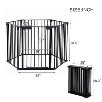 HKM-9495869 150-Inch Adjustable Safety Gate Play Yard with 6 Panels for Indoor Enclosures and Room Dividers