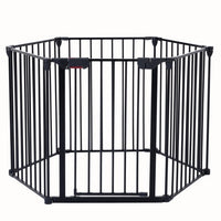 HKM-9495869 150-Inch Adjustable Safety Gate Play Yard with 6 Panels for Indoor Enclosures and Room Dividers