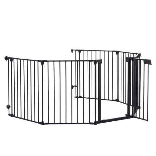 HKM-9495869 150-Inch Adjustable Safety Gate Play Yard with 6 Panels for Indoor Enclosures and Room Dividers
