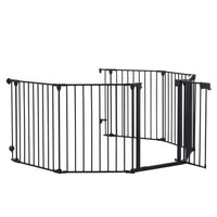 HKM-9495869 150-Inch Adjustable Safety Gate Play Yard with 6 Panels for Indoor Enclosures and Room Dividers