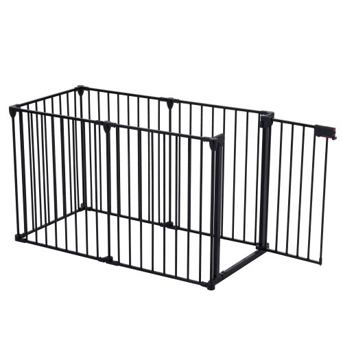 HKM-9495869 150-Inch Adjustable Safety Gate Play Yard with 6 Panels for Indoor Enclosures and Room Dividers