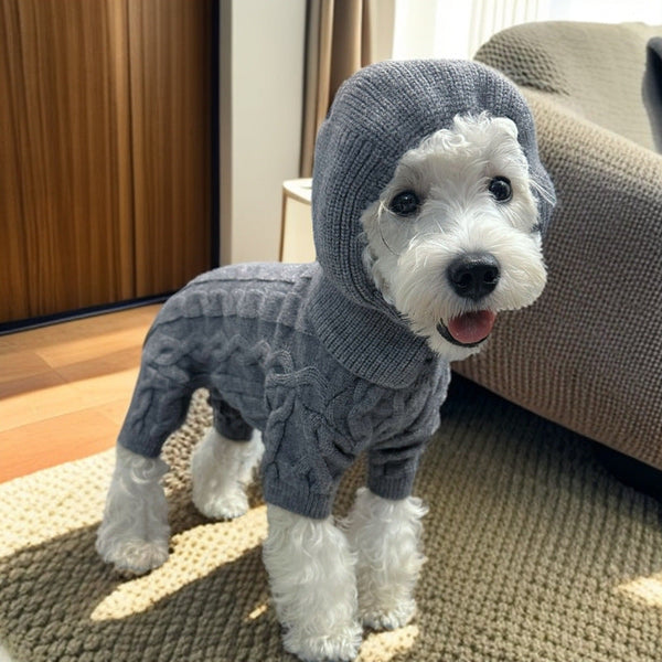 HKM-9496765 Knitted Warm Sweater and Hat Set for Pets in Multiple Colors and Sizes