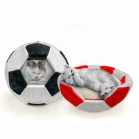 HKM-9497021 Four Seasons General Creative Cat Nest - Super Soft Plush, Black/White & Red/White, Small 40cm & Large 45cm