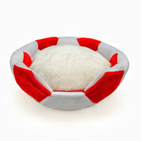 HKM-9497021 Four Seasons General Creative Cat Nest - Super Soft Plush, Black/White & Red/White, Small 40cm & Large 45cm