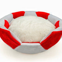 HKM-9497021 Four Seasons General Creative Cat Nest - Super Soft Plush, Black/White & Red/White, Small 40cm & Large 45cm