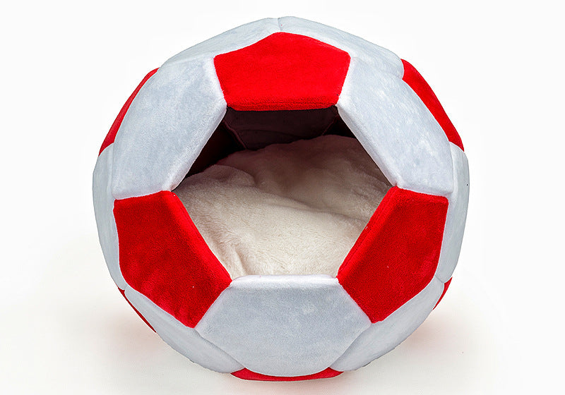 HKM-9497021 Four Seasons General Creative Cat Nest - Super Soft Plush, Black/White & Red/White, Small 40cm & Large 45cm