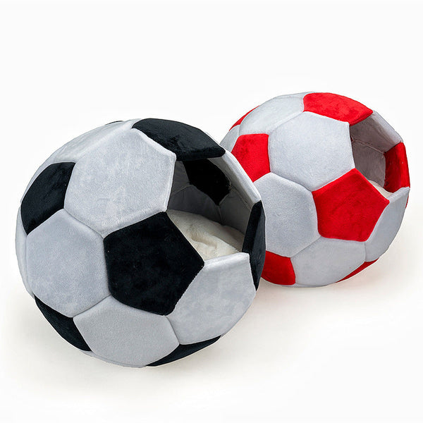 HKM-9497021 Four Seasons General Creative Cat Nest - Super Soft Plush, Black/White & Red/White, Small 40cm & Large 45cm