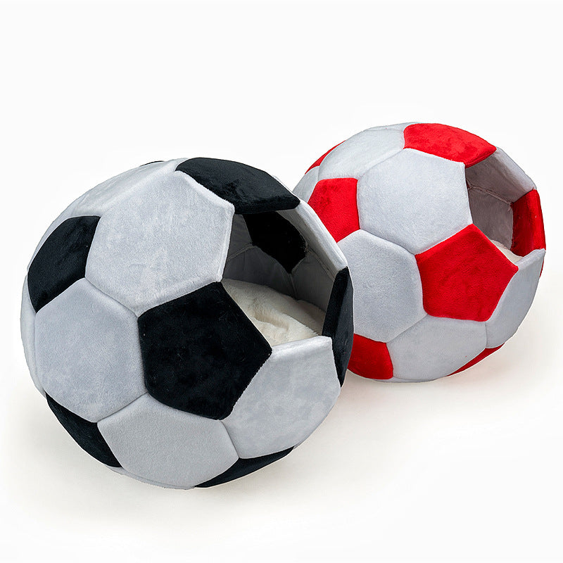 HKM-9497021 Four Seasons General Creative Cat Nest - Super Soft Plush, Black/White & Red/White, Small 40cm & Large 45cm