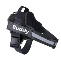 HKM-9497277 Reflective No-Pull Adjustable Dog Harness with Personalized Patch for Small to Large Dogs