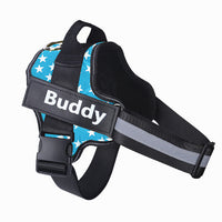 HKM-9497277 Reflective No-Pull Adjustable Dog Harness with Personalized Patch for Small to Large Dogs