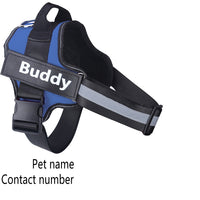 HKM-9497277 Reflective No-Pull Adjustable Dog Harness with Personalized Patch for Small to Large Dogs