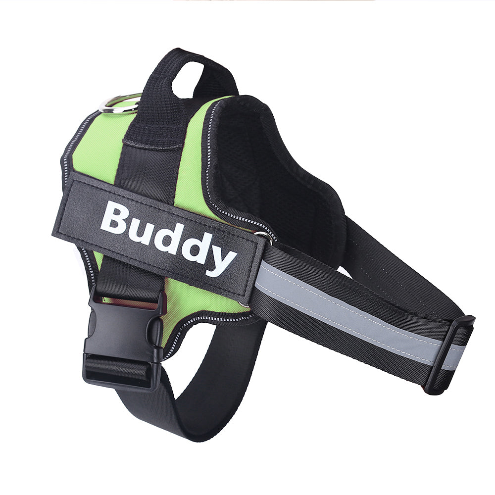 HKM-9497277 Reflective No-Pull Adjustable Dog Harness with Personalized Patch for Small to Large Dogs