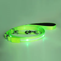 HKM-9497789 Luminous LED USB Charging Pet Leash ¨C Adjustable Nylon Strap in Multiple Colors