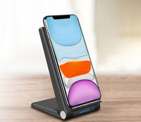 HKM-949779 Folding Vertical Wireless Charging Stand for Mobile Phones with Type-C Input