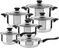 HKM-949779 Modern Stainless Steel Kitchenware Set with Induction-Compatible Glass Bottom Cookware