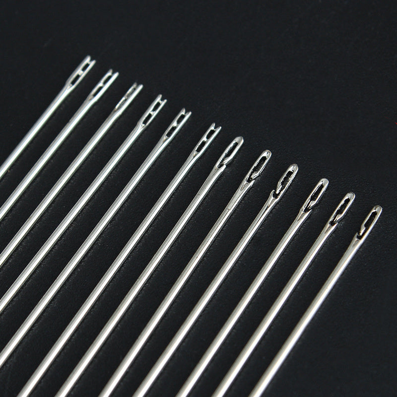 HKM-949907 Self-Threading Needles Set for Easy Sewing - 12 Automatic Hand Needles with Storage Tube