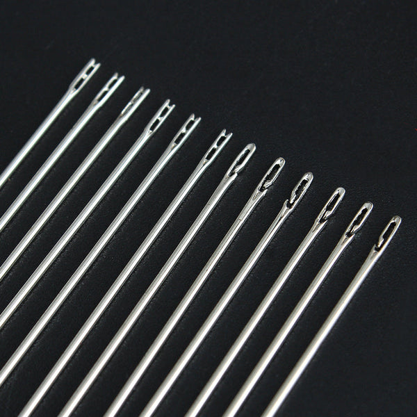 HKM-949907 Self-Threading Needles Set for Easy Sewing - 12 Automatic Hand Needles with Storage Tube