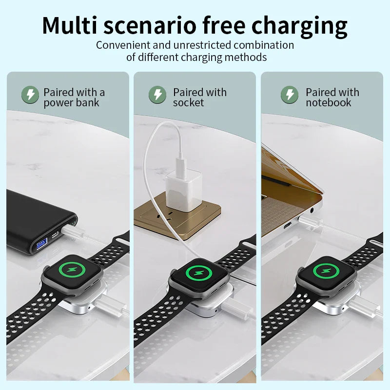 HKM-949971 Portable Magnetic Charger for iWatch Series 7, 6, 5, 4, 3 - Type C USB Mini Charging Cable