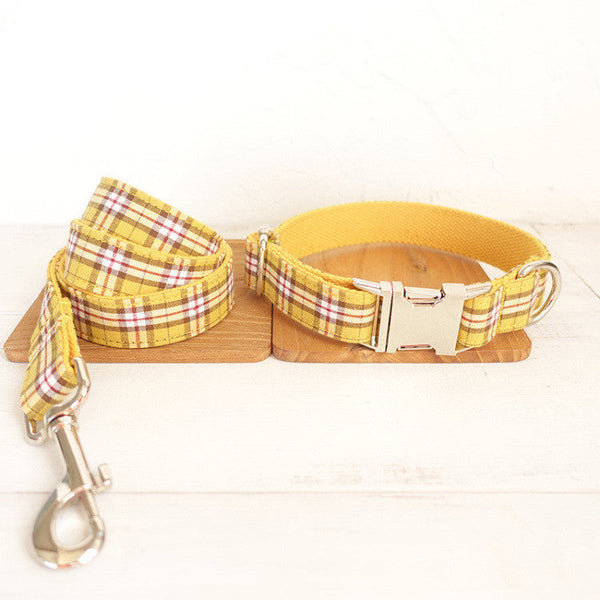 HKM-9499965 Bowknot Design Dog Collar and Drawstring Leash Set for Small to Large Breeds