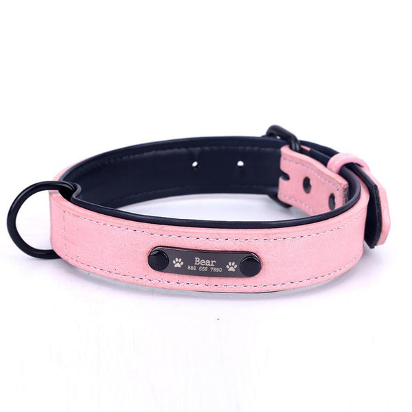 HKM-950099 Customizable Dog Collar with Anti-Loss Nameplate and Durable Traction Leash - Available in Multiple Sizes