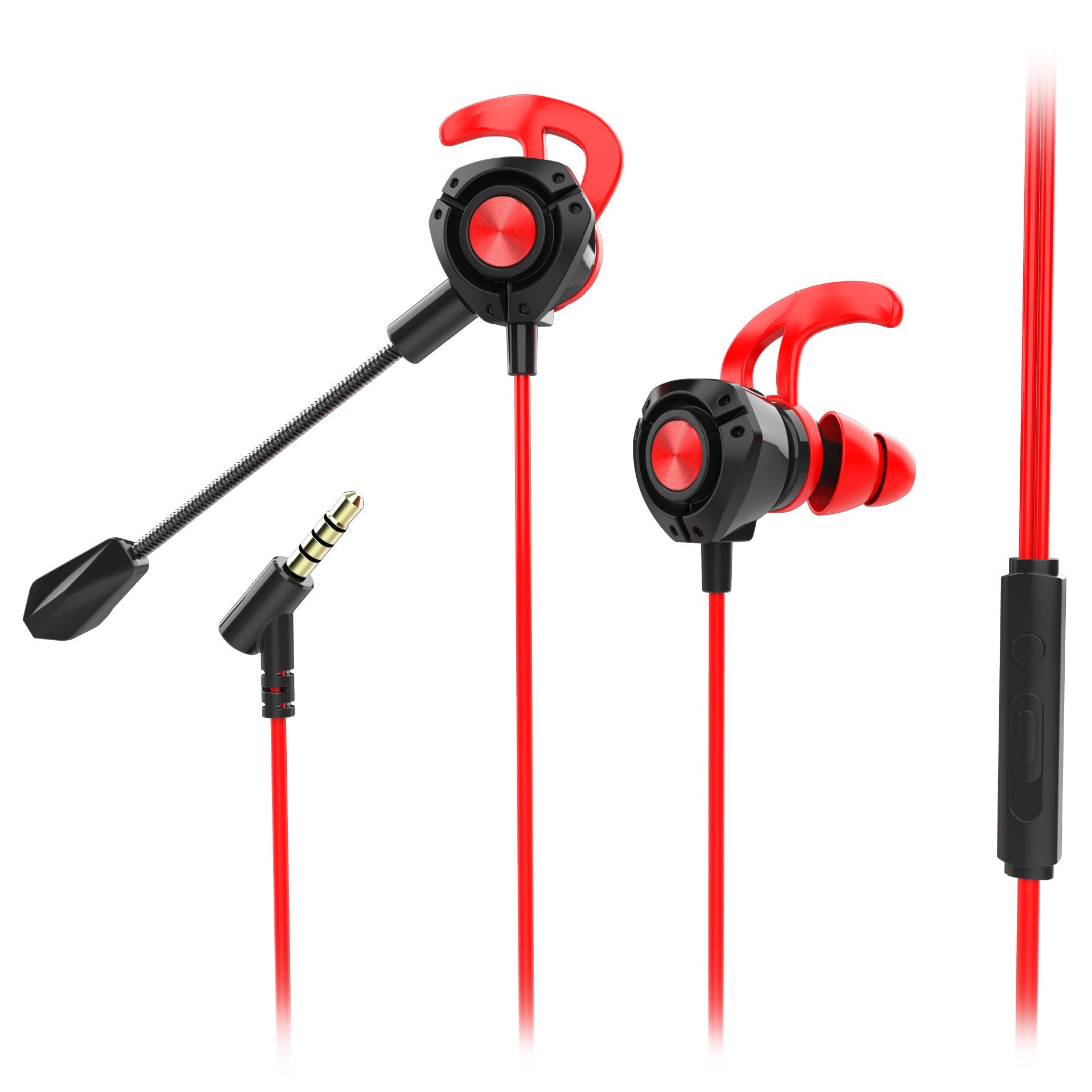 HKM-950099 Gaming Earbud Headset with Microphone for Mobile Devices - Wired, 3.5mm Plug, ABS Material, 1.2m Cable Length