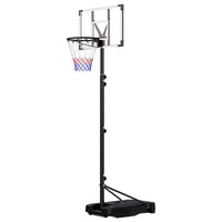 HKM-950099 Portable Adjustable Basketball Hoop with PC Backplate, Large Base, and Wheels (5.25-8.53 Ft)