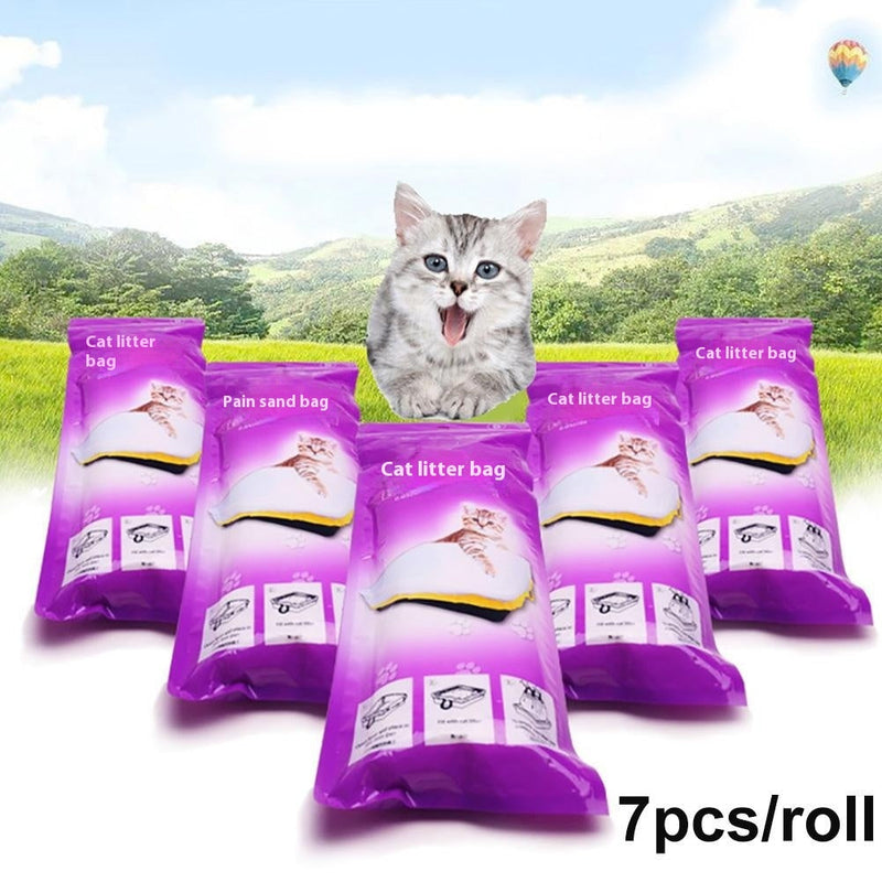 HKM-950163 Durable Disposable Cat Sandbags with Drawstring - 7 Pieces per Roll in Various Sizes