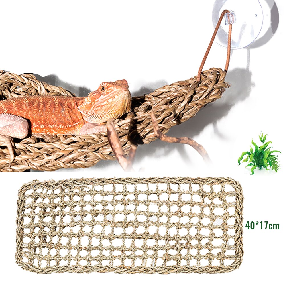 HKM-9502013 Natural Seaweed Straw Mat Hammock for Reptiles and Lizard Nest