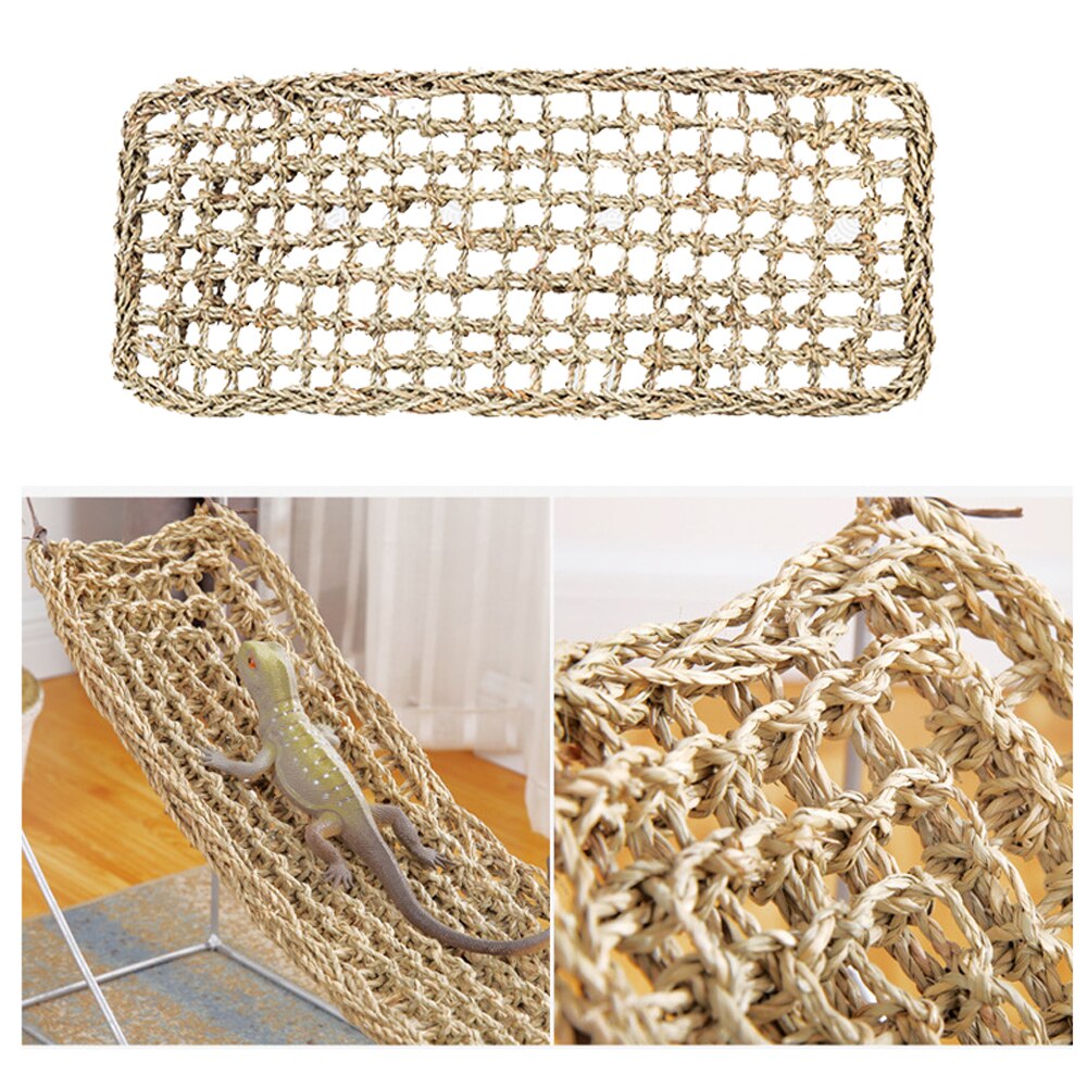 HKM-9502013 Natural Seaweed Straw Mat Hammock for Reptiles and Lizard Nest