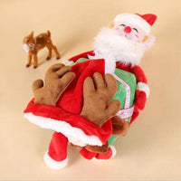 HKM-9502141 Santa Claus Transformation Dog Costume - Red Polyester - Sizes S to XXL