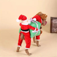 HKM-9502141 Santa Claus Transformation Dog Costume - Red Polyester - Sizes S to XXL
