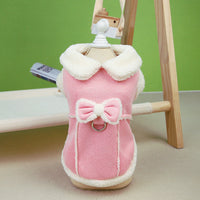HKM-9502397 Cotton-Padded Casual Dog Coat with Warm Traction Vest in Pink and Khaki