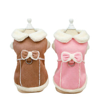 HKM-9502397 Cotton-Padded Casual Dog Coat with Warm Traction Vest in Pink and Khaki