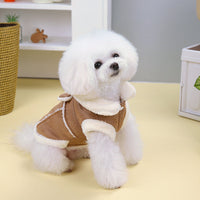 HKM-9502397 Cotton-Padded Casual Dog Coat with Warm Traction Vest in Pink and Khaki