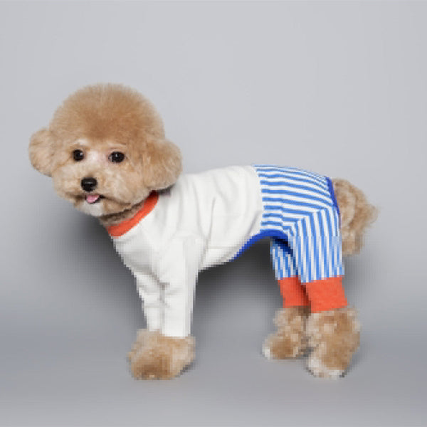 HKM-9504317 Stylish Striped Cotton Jumpsuit for Pets