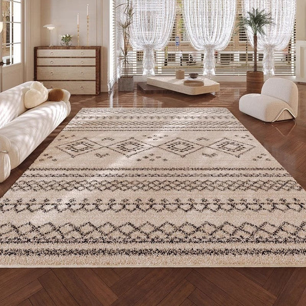HKM-9504573 Artificial Cashmere Geometric Pattern Carpet in Persian Gulf Colors, Multiple Sizes Available
