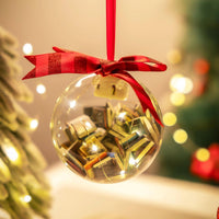 HKM-950675 Christmas Ball Pendant Decoration - Plastic, 9cm - Festive Ornament for Holiday Decor