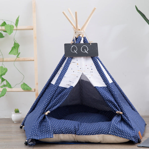 HKM-9507773 Canvas Pet Tent for Small and Medium Dogs - Cozy Nest with Optional Cushion