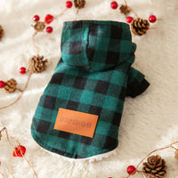 HKM-9508157 Plaid Hooded Cotton-Padded Coat for Dogs - Multiple Sizes Available