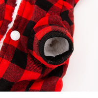 HKM-9508157 Plaid Hooded Cotton-Padded Coat for Dogs - Multiple Sizes Available