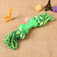HKM-9508541 Green Plastic Bone Seal String Pet Toy for Dogs, Cotton Thread Material, 26x5cm