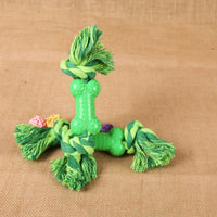 HKM-9508541 Green Plastic Bone Seal String Pet Toy for Dogs, Cotton Thread Material, 26x5cm