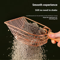 HKM-9509181 Stainless Steel Cat Litter Scoop with Base in Local Gold Finish