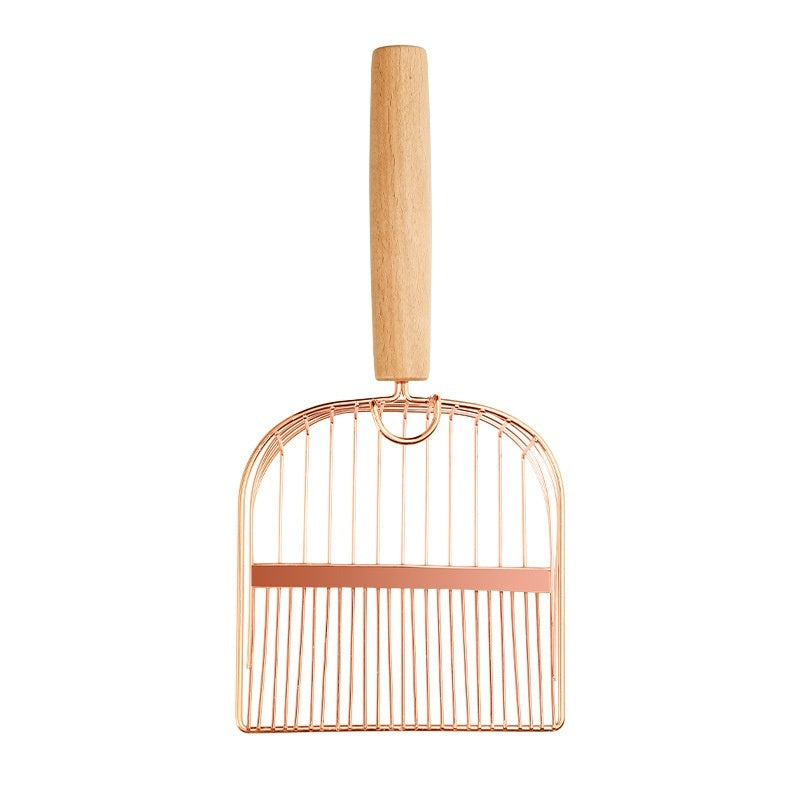 HKM-9509181 Stainless Steel Cat Litter Scoop with Base in Local Gold Finish