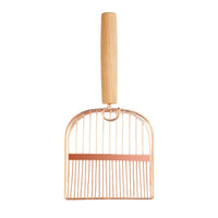 HKM-9509181 Stainless Steel Cat Litter Scoop with Base in Local Gold Finish