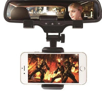 HKM-950931 Adjustable Car Rearview Mirror Phone Holder with Flexible Stand