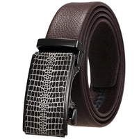 HKM-950931 Automatic Buckle Cowhide Belt for Men - First Layer Leather, Stylish Business Accessory